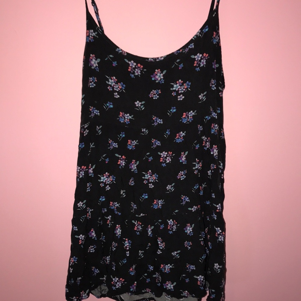 Floral AE tank top with cut out back